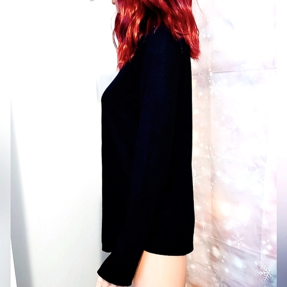 STARS ABOVE BLACK HENLEY SLEEP SHIRT WOMEN'S SIZE M - Picture 3 of 7